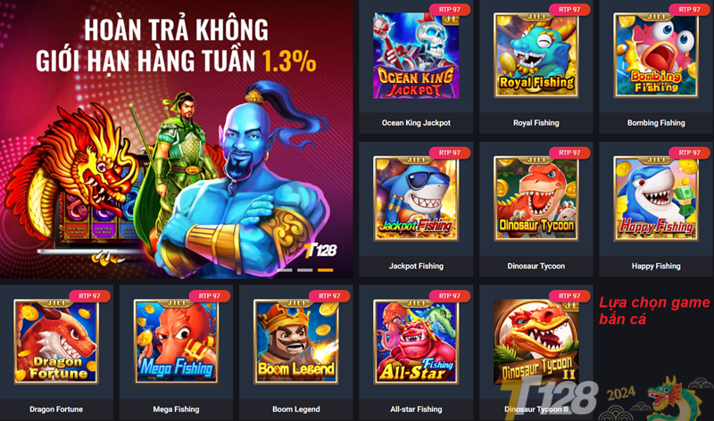 Lựa chọn game bắn cá tt128