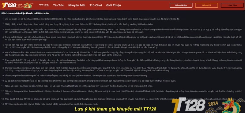 Lưu ý khi tham gia khuyến mãi TT128