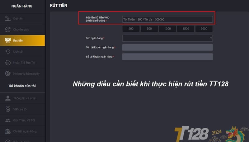 Những điều cần biết khi thực hiện rút tiền TT128